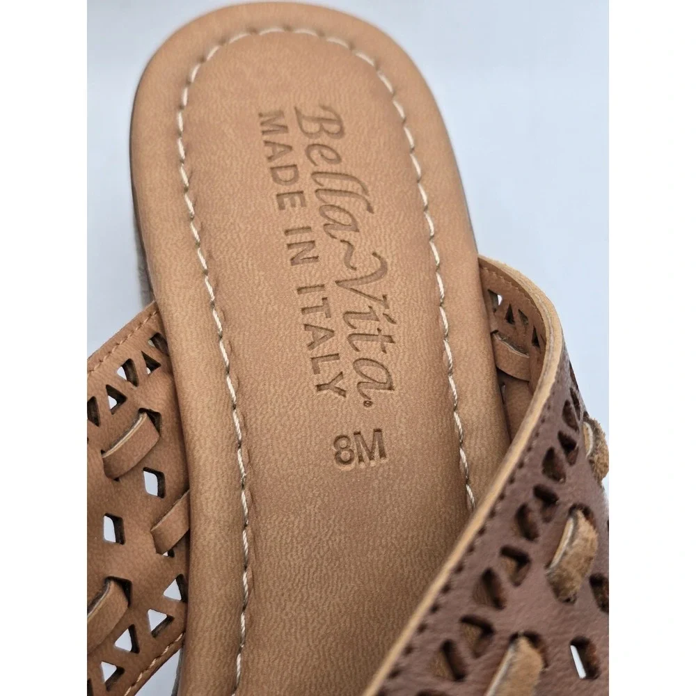 New BELLA VITA Women's Exa-Italy Espadrille Slide Sandal Suede Leather‎ Size 8 M